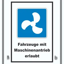 HB-Druck Motorboote erlaubt Symbol und Text A4 (210x297mm)