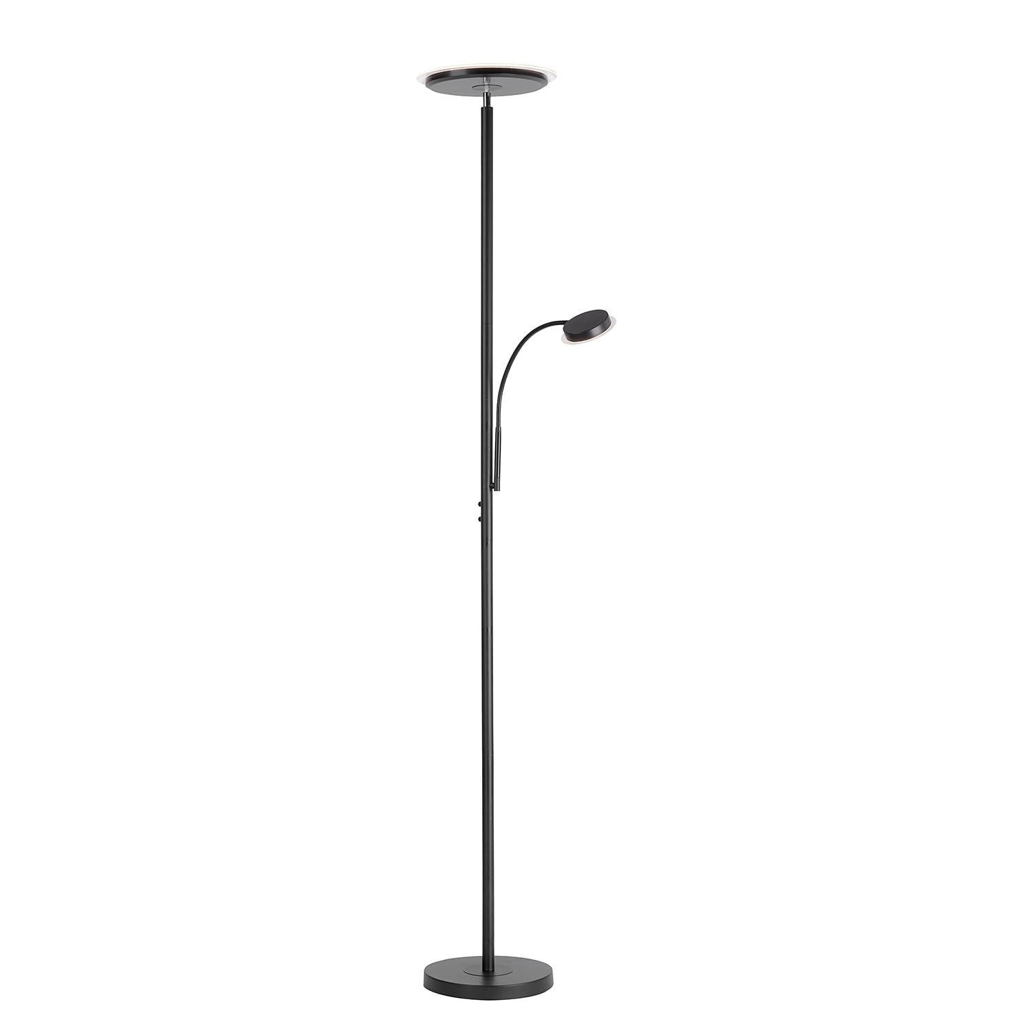 Just Light Hans LED-vloerlamp zwart, modern en dimbaar, B/D/H: 59 x 58 x 193 cm