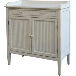 Chic Antique Schrank mit Rillen 2 Türen und 1 Schublade, 83 x 41 x 91 cm anik weiß