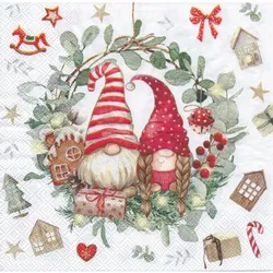 Papierservietten "Weihnachtswichtel", 33 x 33 cm, 20 Stück
