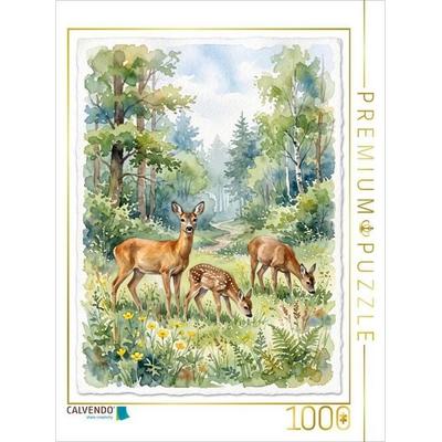 CALVENDO Puzzle Die Rehe | 1000 Teile Lege-Größe 64 × 48 cm Foto-Puzzle für glückliche Stunden