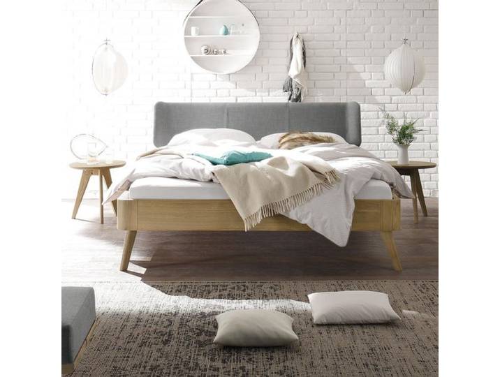 Bett Rakaia Eiche Massivholz 160x200cm retro/vintage