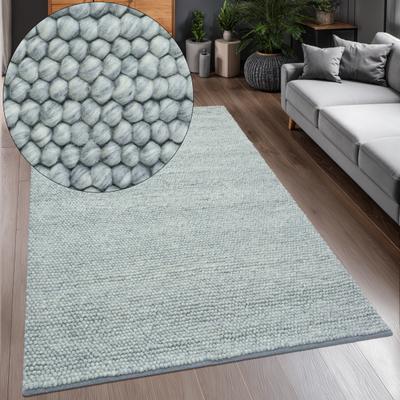 Wollteppich OTTO HOME "Wolly, Wolle, in Standard und Premium Qualität", stone, B:120cm H:14mm L:180cm, Wolle, Teppiche, handgewebt, Handweb Teppiche, Skandi, Wohnzimmer, Schlafzimmer