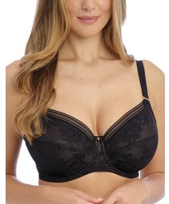 Plus Size Women's Fusion Lace Underwire Side Support Bra by Fantasie Lingerie in Black (Size 40 E)