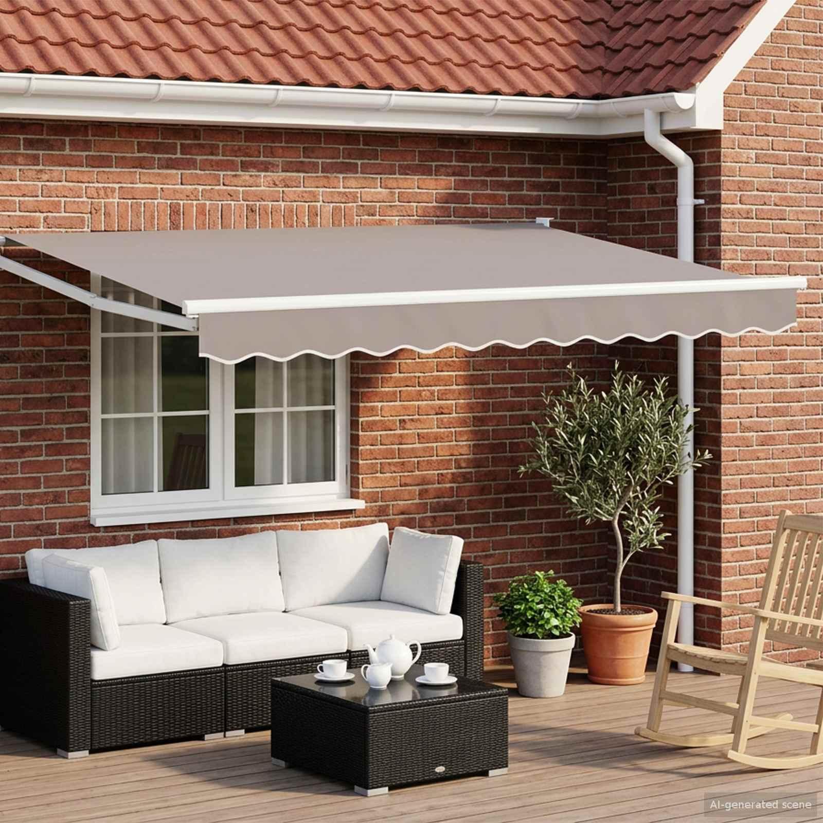 Maison Exclusive - Elektrisches Solar-Markisengestell 3,5 x 2 m Weiß