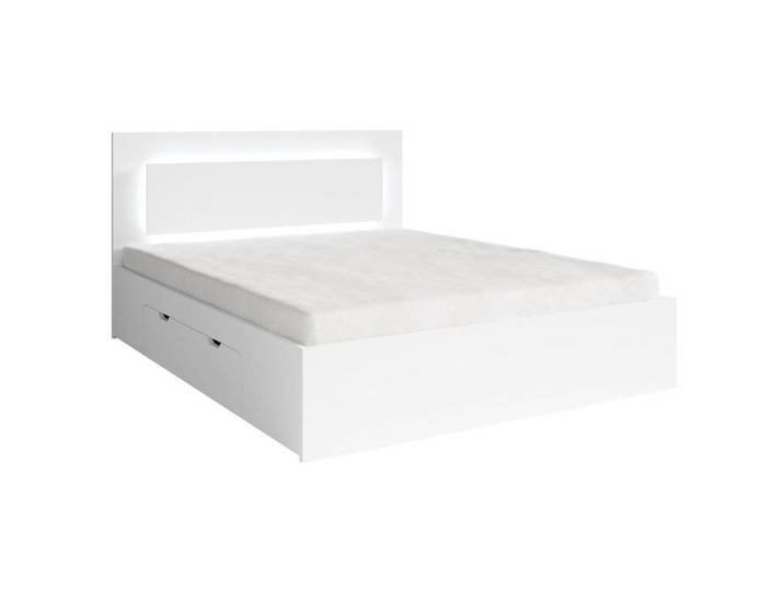 Feldmann-Wohnen Doppelbett Fino weiß 185,6 / 204,4 / 100cm, Weiß, Rechteckig, 180x200 cm, Schlafzimmer, Betten
