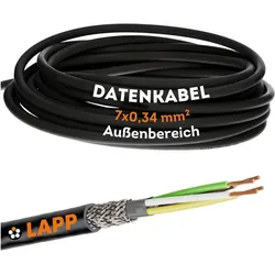 Lapp, Kabelleitung, 10 Meter 1030500 LiYCY geschirmte Steuerleitung 7x0,34 mm2 I UV-resistent I Signalkabel 7 adrig (10 m)