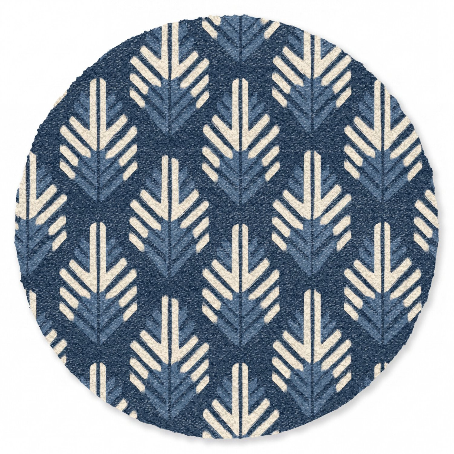 MuchoWow Ronde Deurmat Modern Blauw met Patroon - Diameter: 120 cm