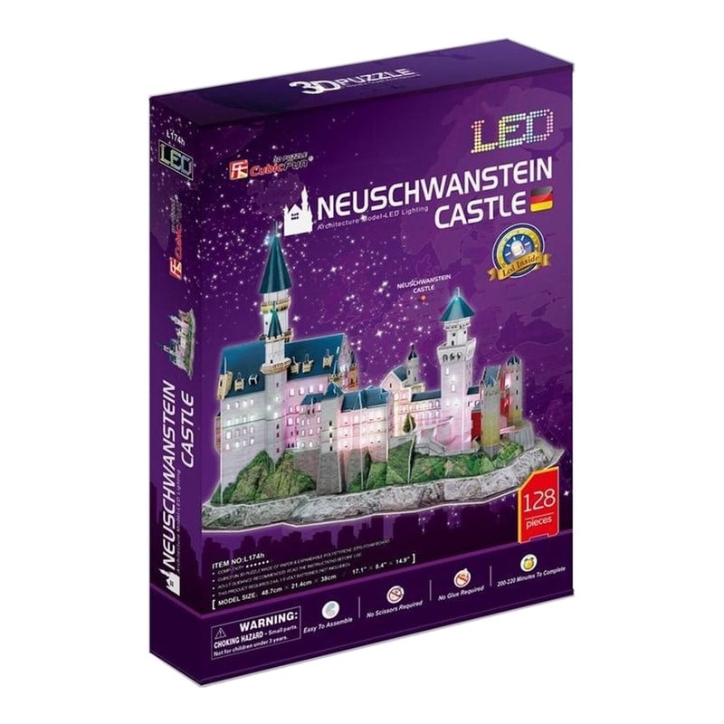 CUBIC FUN 3D Puzzel Neuschwanstein Kasteel met LED - 128 stuks
