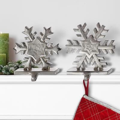 Regency International "9"" Resin Snowflake Stocking Holder Set of 2"