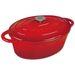 Kinghoff ENAMELED IRON FRYER 30CM KH-1530, Pfanne + Kochtopf, Rot