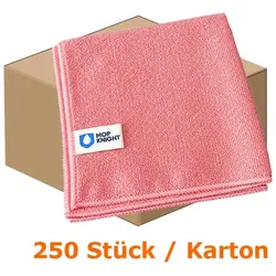 Microfasertuch MopKnight Professional 40 x 40 cm rot Karton 250 Tücher, leistungsstark, saugfähig, waschbar bis 90 °C