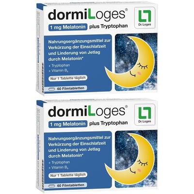 Dormiloges 1 mg Melatonin plus Tryptophan Filmtab. 2x 2x60 St Filmtabletten