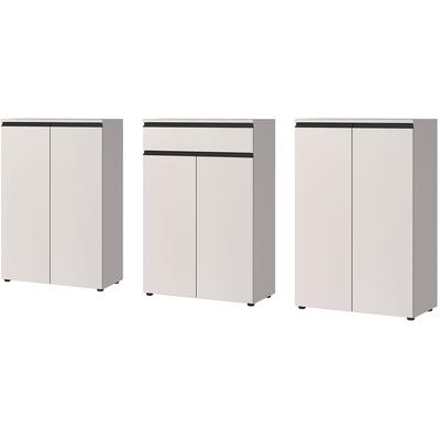 Büromöbel-Set GERMANIA "Lemont", braun (kaschmir), B:273cm H:120cm T:40cm, Holzwerkstoff, Kunststoff, Metall, Arbeitsmöbel-Sets, Büromöbel-Set, Set bestehend aus 2 Aktenschränke 4040 und 1 Aktenschrank 4041