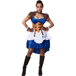 tectake® Frauenkostüm Steampunk Abenteurerin
