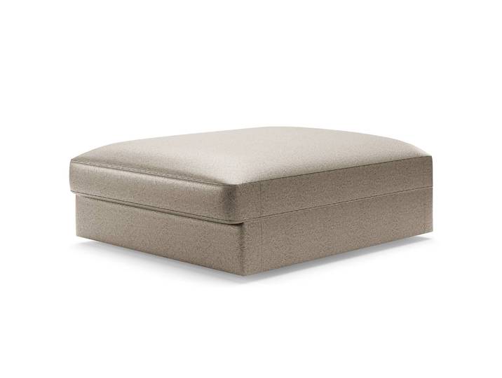 Repose-pieds capitonné grand Gris Microfibre Taeko Moderne