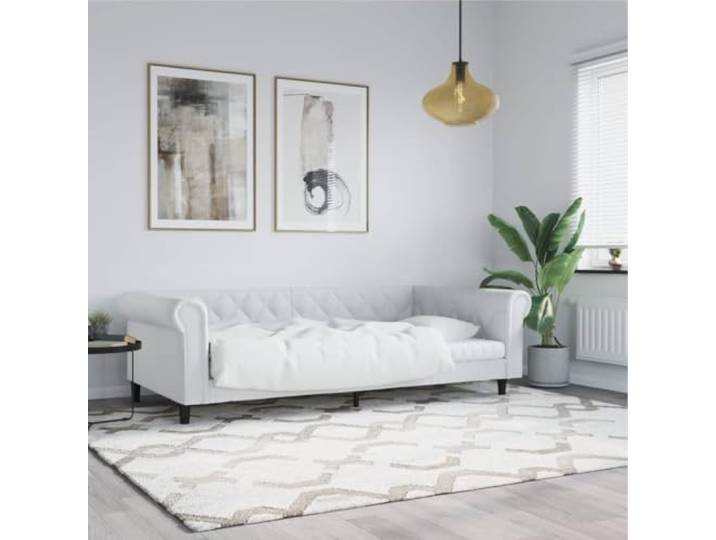 YUOTYRKTEJRSG Lederoptik 2 in 1 Schlafsofa Gästebett Weiß 90x200 cm Tagesbett Weiß 90x200 cm Kunstleder Schlafsofa 2-in-1 Gästebett mit Lattenrost Sofabett Modernes Design