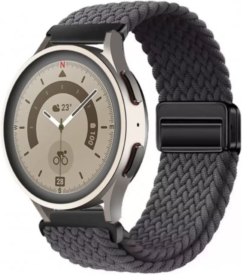 INF Magnetisches Nylon-Armband, kompatibel mit Samsung Watch7/6 - Grau 18 mm