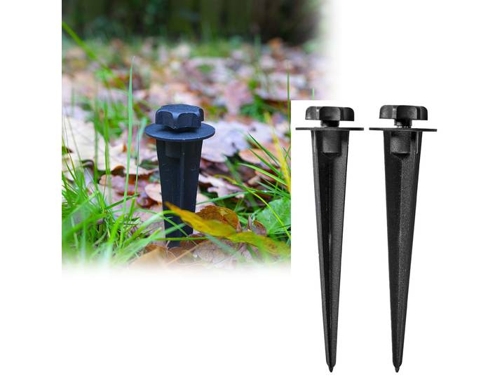 2er-Set Erdspiess für Gartenbeleuchtung, 17,5 x 3,5 x 3,5 cm