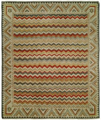 KALATY Transitional Multi-Colored Hand-Knotted Wool Area Rug