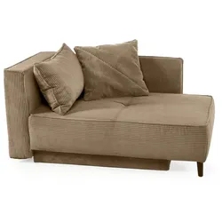 Recamiere mit Funktion Rex Cord Grau Taupe