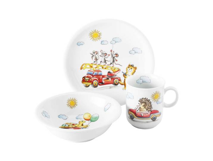 KINDERGESCHIRR SET Compact Flinke Flitzer bunt 3-tlg.