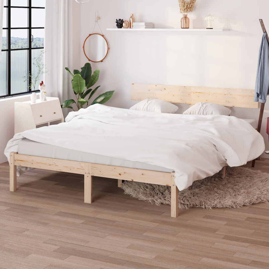 Ebern Designs Garric Solid Wood Bed natural 160 x 200cm