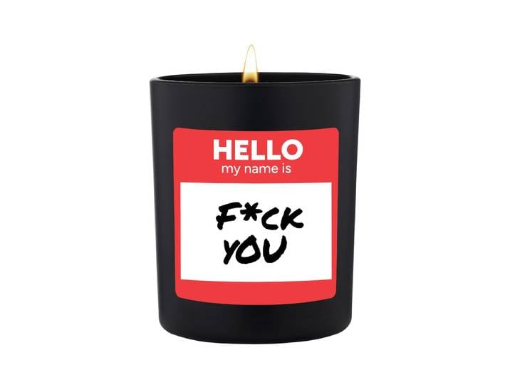 Duftkerze Schwarz Woody Hello my name is fck you