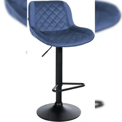 Proregal CHEFGASTRO Barhocker CAPRI Samt HxBxT 84x50x52cm Blau Barstuhl