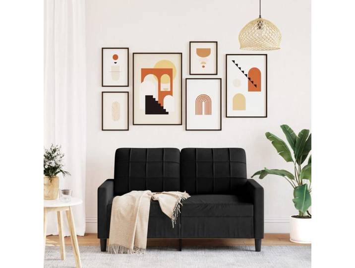 Autumn sale élégant Canapé à 2 places - Loveseat/Sofa - 100 % polyester - Noir 120 cm Velours Home595421