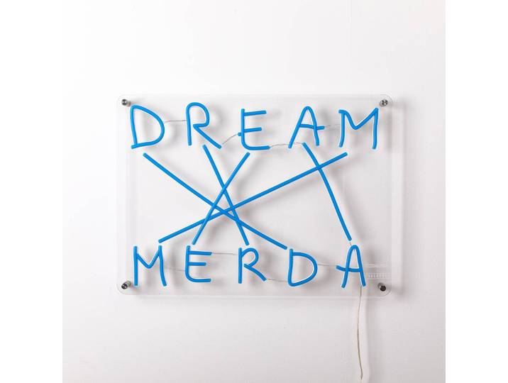 SELETTI Dream-Merda LED-Deko-Wandleuchte, blau Dream-Merda, dimmbar, blau, für Wohn- / Esszimmer, Kunststoff, Design