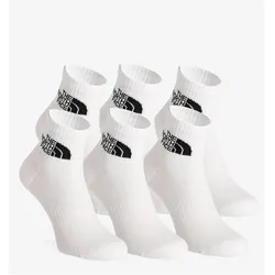 North Face, Unisex, Sportsocken, Multi Sport Cush Quarter Socks 3-Pack (44 - 46), Weiss