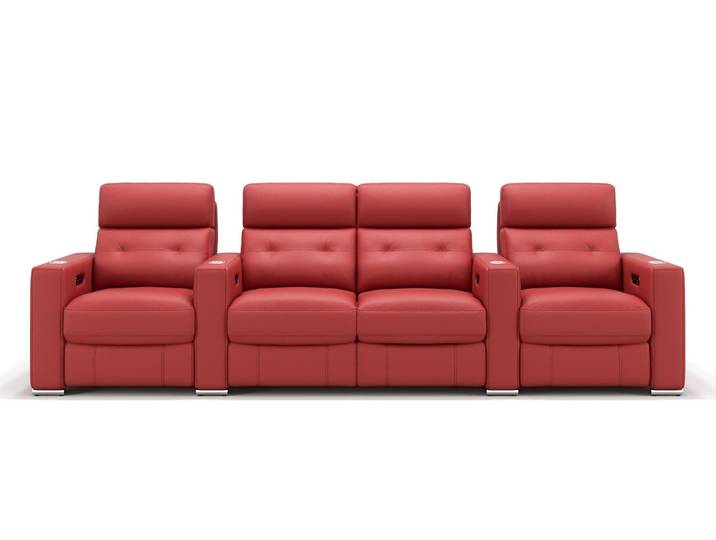 Leder 4-Sitzer Relaxsofa MATERA Heimkino Sofa