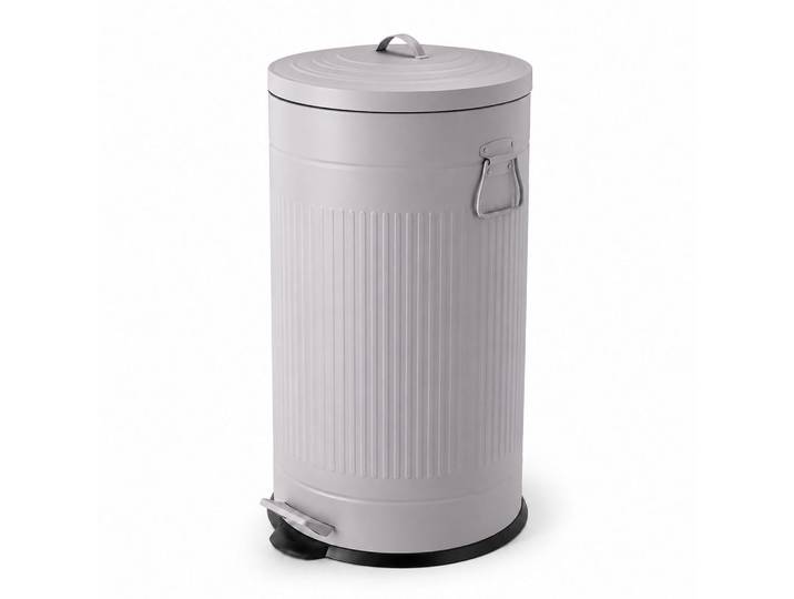 Relaxdays Mülleimer Grau Treteimer Soft-Close 40 l, Metall, Kunststoff, 35x67x35 cm, Badaccessoires, Abfalleimer