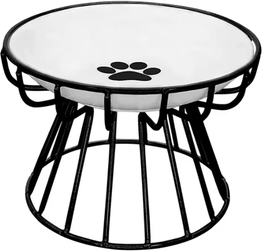 Inspire Curations ElevaCeram Raised Ceramic Pet Bowl With Iron Stand d