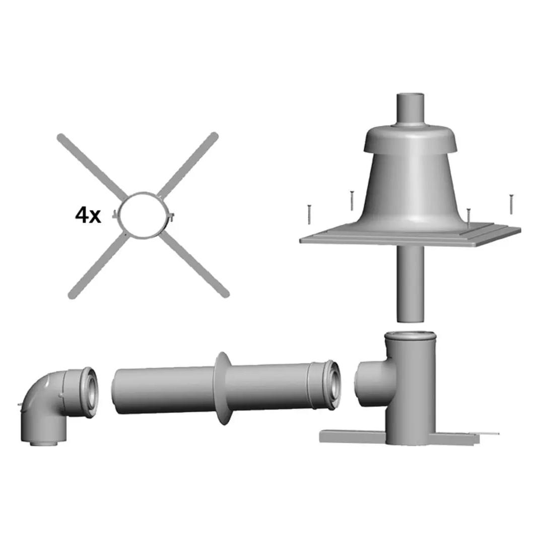 KG Wolf Wolf Anschluss-Set DN60/100 an konz. LAF im Schacht, Kunststoff (2651750)