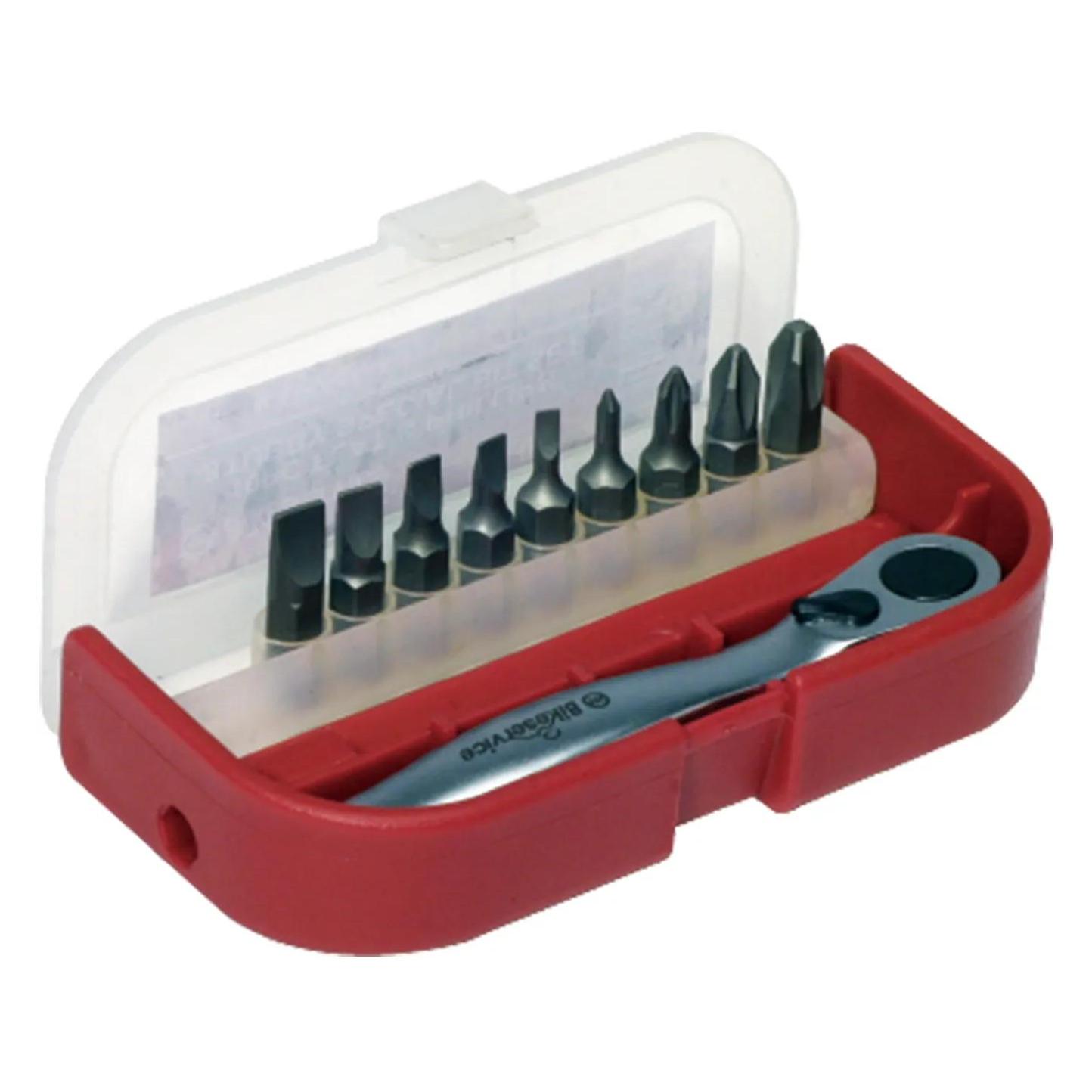 Bikeservice Flach- und Kreuzschlitz-Bit-Set, 10-teilig (Schraubschlitz) (BS6005)