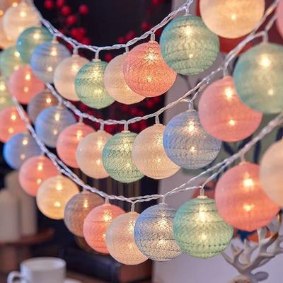Inspired Finds Macaron Cotton Ball String Lights USB LED Decorative Garland Macaron Cotton Ball String Lights USB LED Decorative Garland