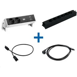 Bachmann, Steckdosenleiste, Steckdosenleisten-Set DESK 2 + STEP BASE inkl. GST18 Kabel