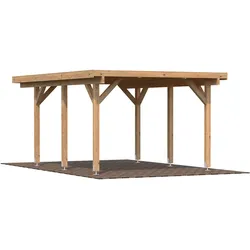 Palmako Carport Karl 11,7 m2 Hellbraun tauchimprägniert Holzcarport