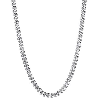 Edelstahlkette FIRETTI "Schmuck Geschenk Edelstahl Halsschmuck Halskette Weizenähren", silber (edelstahlfarben), Halsketten, Damen, Edelstahl, L: 46 B: 5,2mm, Edelstahlkette, B:5,2mm