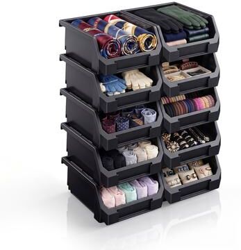 Sorbus Open Front Stackable Clothing Storage Bin – Closet & Wardrobe Organizer
