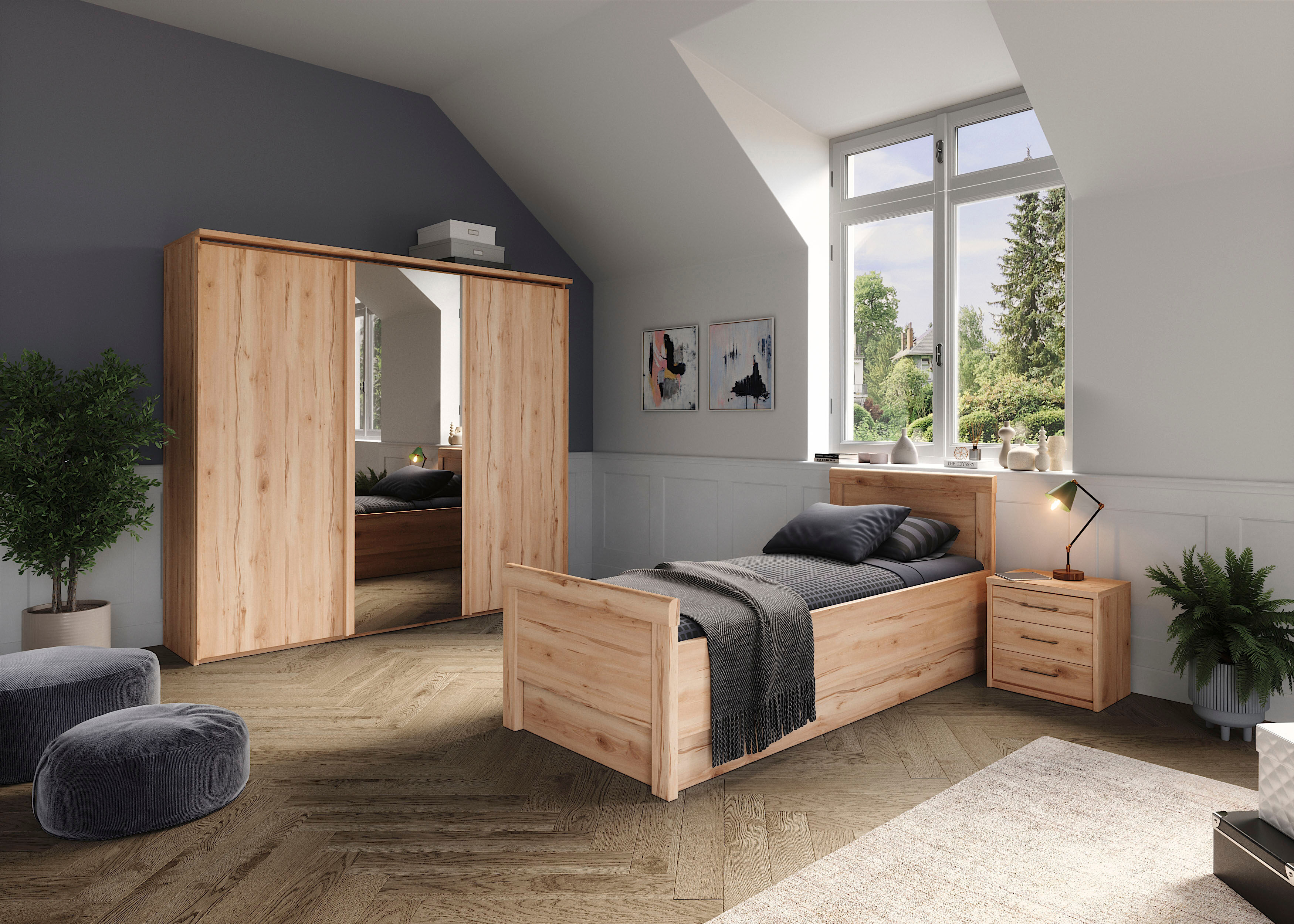 Nachtkommode PRIESS "Arnsberg", braun (astkernbuche), B:50,5cm H:49cm T:35,5cm, Holzwerkstoff, Sideboards, Nachtkommode
