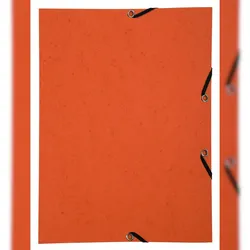 Exacompta 55464E 50x Eckspannmappe mit Gummizug ohne Klappen, Recyclingkarton 350g, für Format DIN A4 - Orange