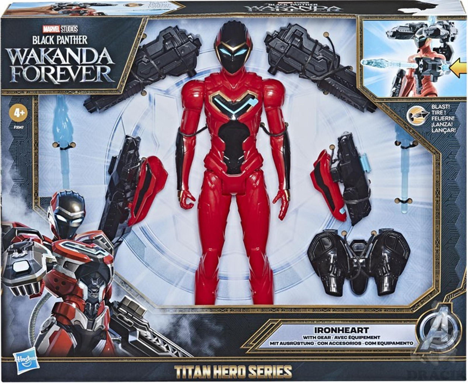 Hasbro Marvel Studios Black Panther speelgoed voor kinderen vanaf 4 jaar, zwart en rood