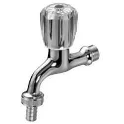 Kaja CLASSIC Auslaufventil, warm, mit, Schlauchverschr. 3/4", in chrom, 30013-4-c 30013-4-c