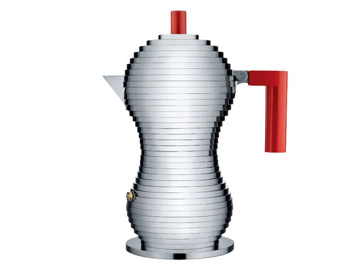 Alessi Pulcina Cafetière à espresso 6 Tasses Poignée rouge