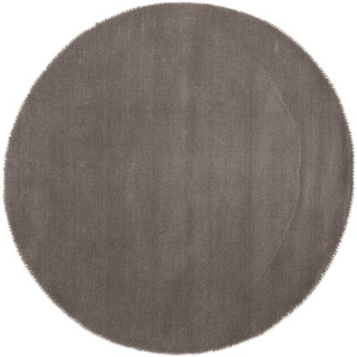 Wollteppich CARPETFINE "Gabbeh Lola Uni", grau, H:14mm Ø:60cm, Wolle, Teppiche, mit natürlichem Pflanzenmaterial von Hand gewebt, auch in Rund