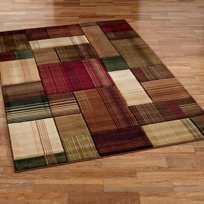 United "Transitional Block Rectangle Rug Multi Warm, 5'3"" x 7'6"", Multi Warm"
