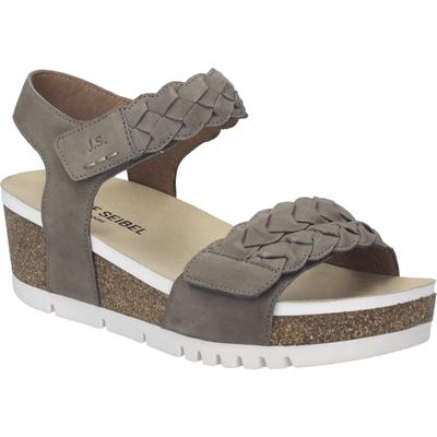 Sandale JOSEF SEIBEL "Quinn 22, granit", Damen, Gr. 38, grau (granit), Obermaterial: 100% Rindsleder Leather cow., Schuhe Sandale